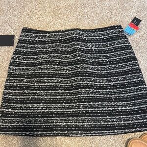 Chanel Black and White Tweed Skirt